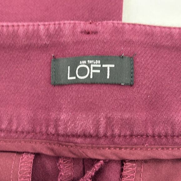 Ann Taylor Loft Marisa Skinny Cropped Stretch Pants Burgundy 0 - Picture 9 of 11